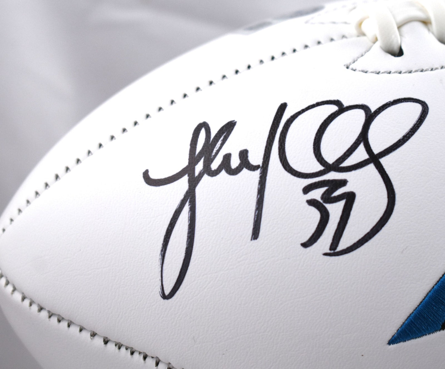 Luke Kuechly Autographed Carolina Panthers Logo Football - Black