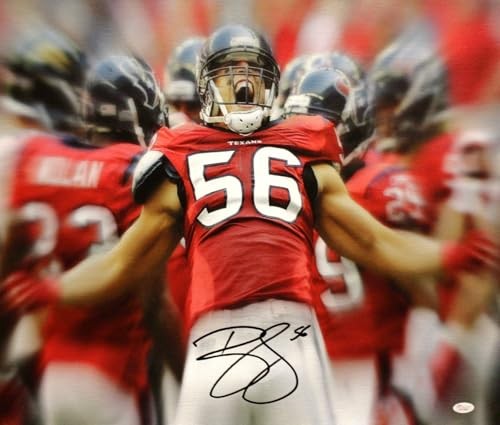 Brian Cushing Signed Houston Texans 20x24 Yelling Canvas