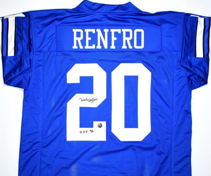 Mel Renfro Autographed Dallas Cowboys Style Custom Blue Jersey (HOF)