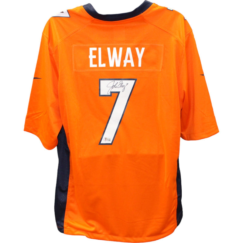 John Elway Denver Broncos Autographed Orange Nike Jersey