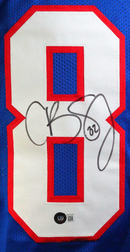 Cole Beasley Autographed SMU Mustangs Blue Custom Jersey