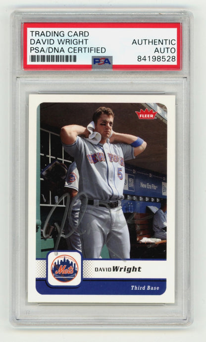 David Wright Signed 2006 Fleer #206 Card - New York Mets