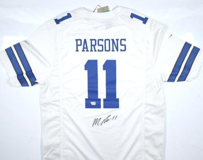Micah Parsons Signed Dallas Cowboys White Nike Game Jersey