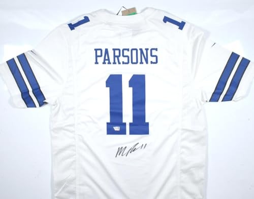 Micah Parsons Signed Dallas Cowboys White Nike Game Jersey