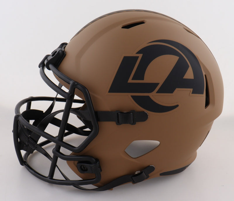 Kyren Williams Signed Los Angeles Rams Salute to Service Full Size Helmet