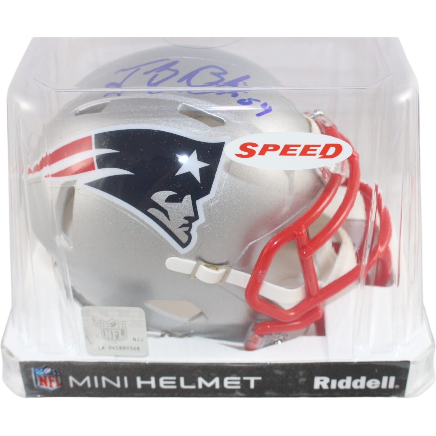 Tedy Bruschi Autographed New England Patriots Mini Helmet