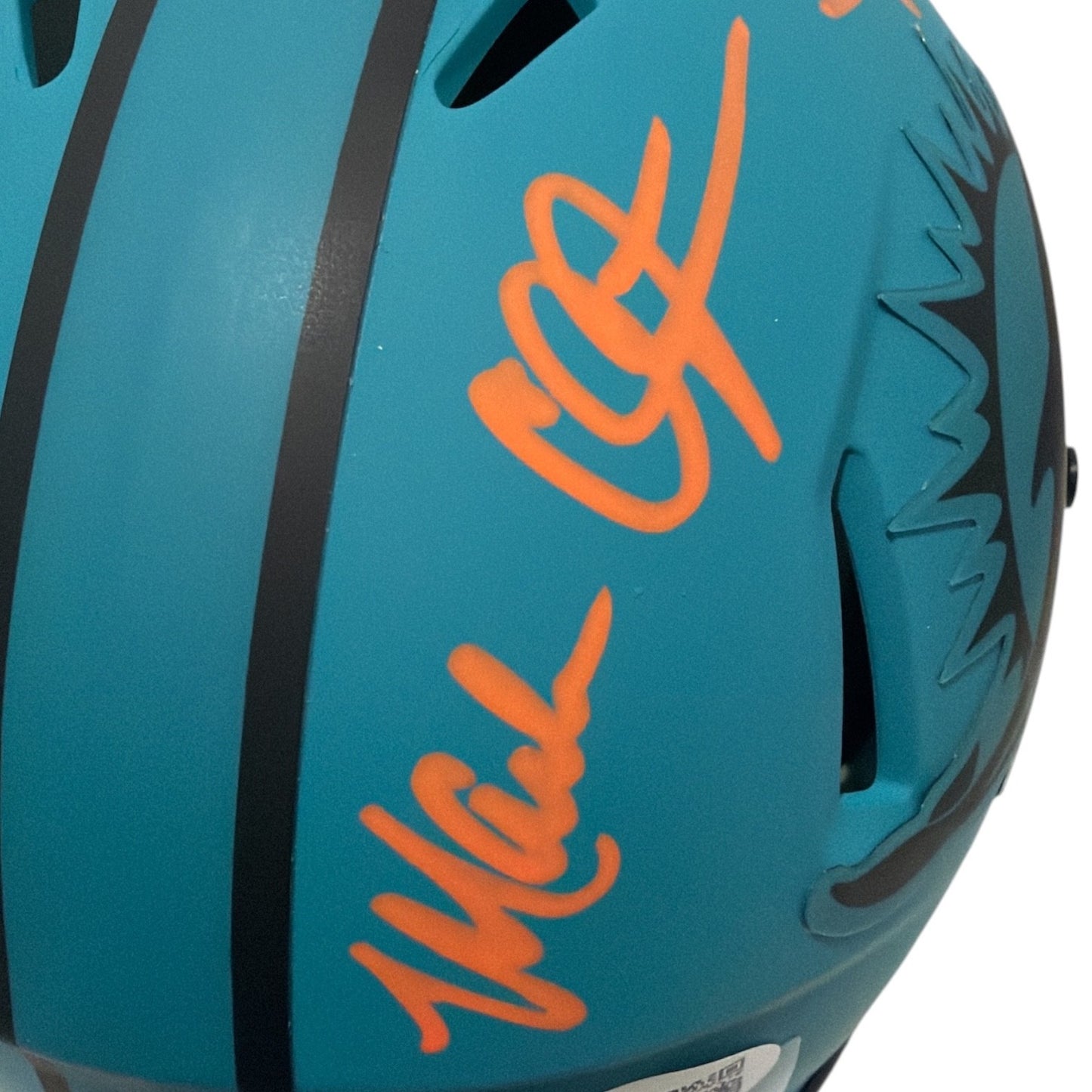 Mark Clayton & Mark Duper Dual Signed Miami Dolphins Rave Mini Helmet