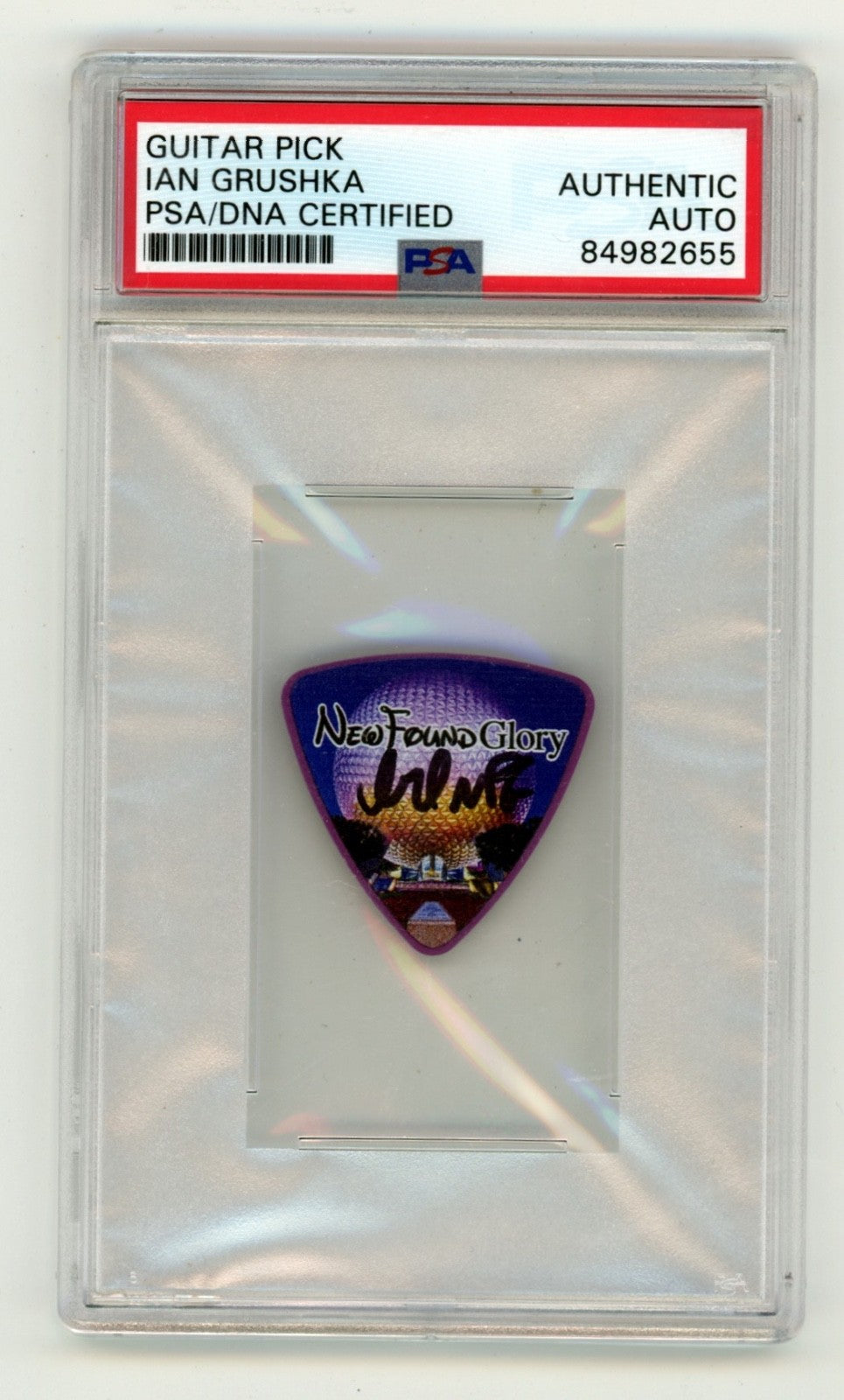 Ian Grushka Signed New Found Glory Disney World Epcot Guitar Pick