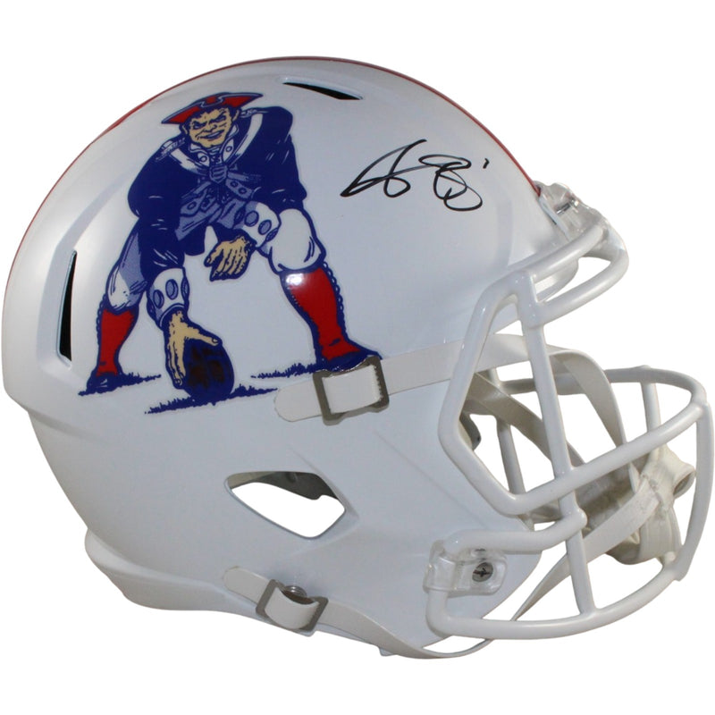 AJ Brown Signed New England Patriots Throwback Full Size Helmet