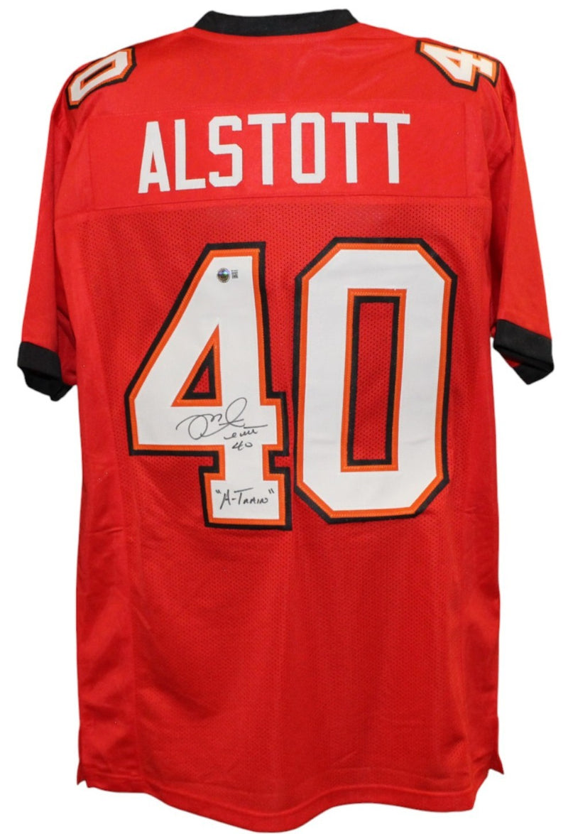 Mike Alstott Signed Red Pro Style Jersey with "A-Train" Inscription