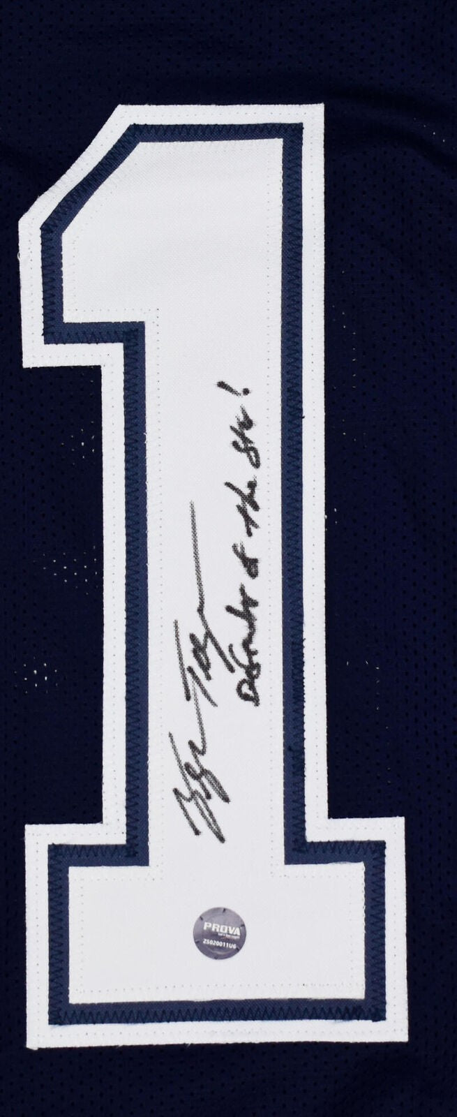 George Teague Autographed Blue Custom Football Jersey