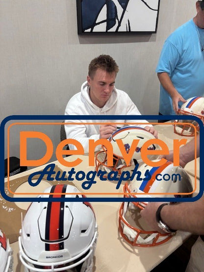 Bo Nix Autographed Denver Broncos Full Size SpeedFlex Retro Helmet