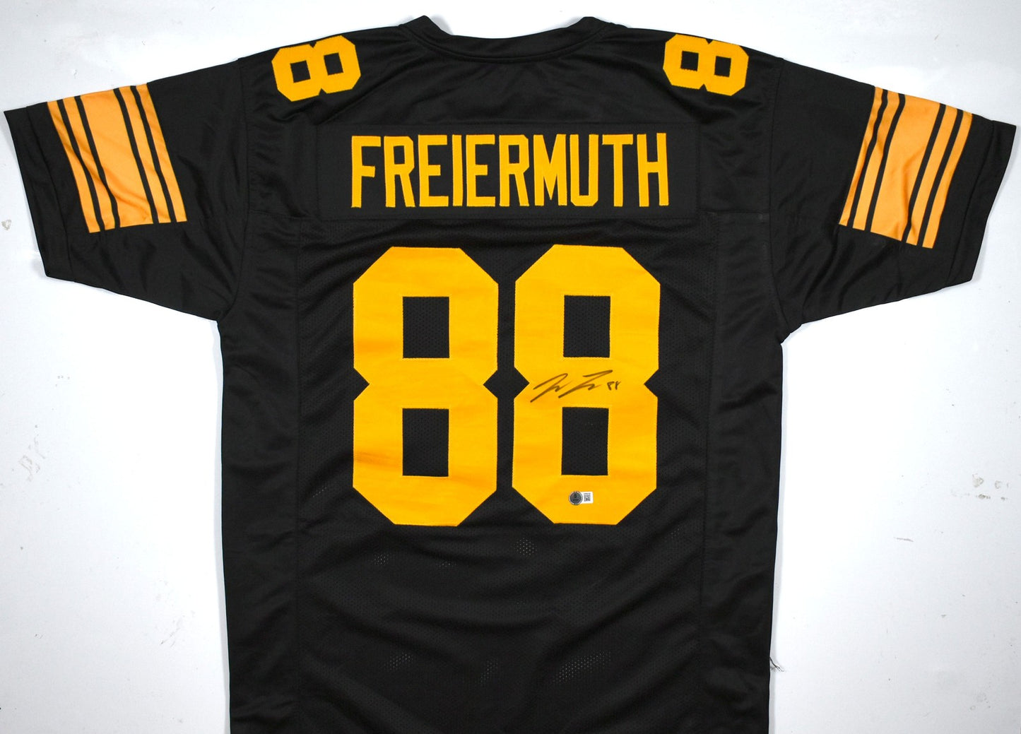 Pat Freiermuth Autographed Black and Yellow Custom Jersey