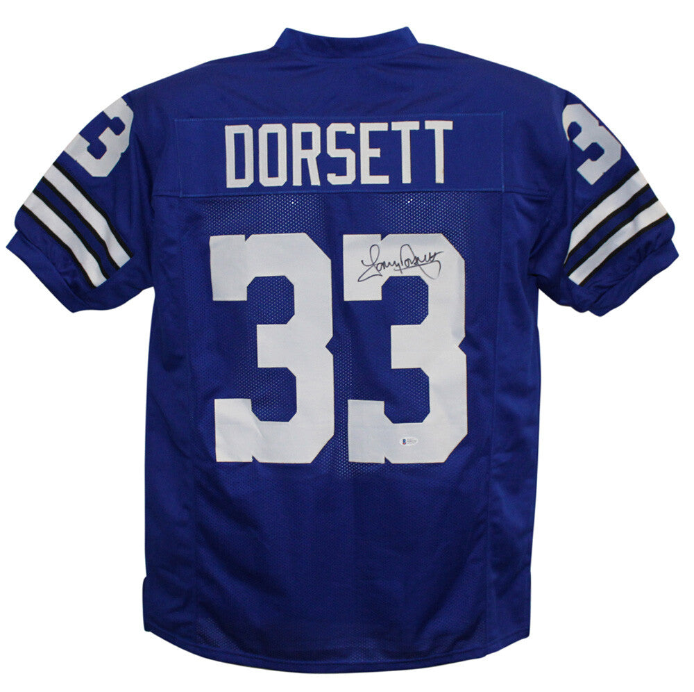 Tony Dorsett Signed Dallas Cowboys Custom Blue Jersey (Beckett)