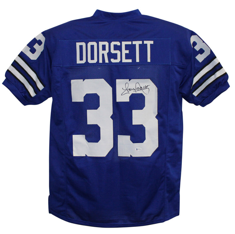 Tony Dorsett Signed Dallas Cowboys Custom Blue Jersey (Beckett)