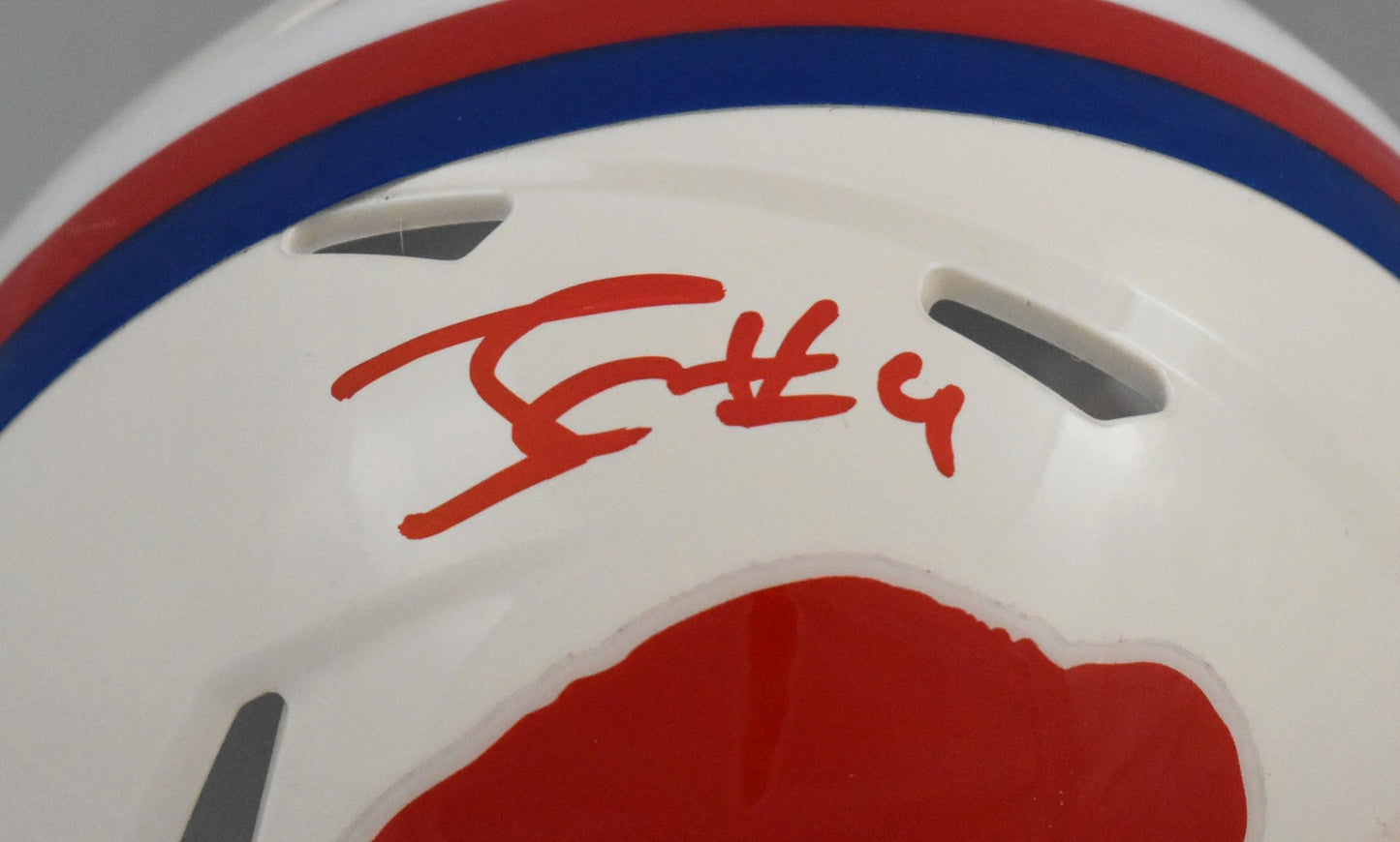 James Cook Signed Buffalo Bills Retro Speed Mini Helmet