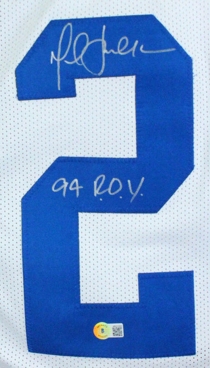 Marshall Faulk Signed White Custom Jersey - '94 ROY Inscription