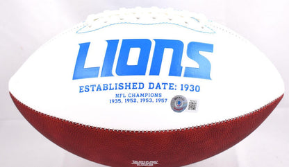 Hendon Hooker Signed Detroit Lions Logo Football - Black