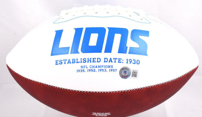Hendon Hooker Signed Detroit Lions Logo Football - Black