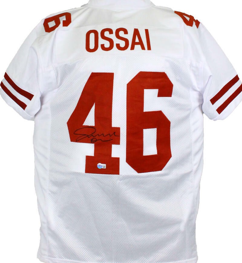 Joseph Ossai Signed Texas Longhorns White College Style Jersey