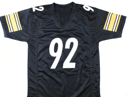James Harrison Autographed Pittsburgh Steelers Black Custom Jersey