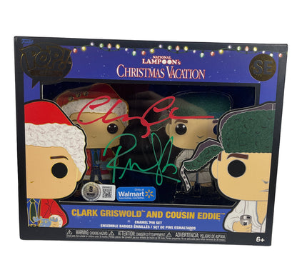 Chevy Chase & Randy Quaid Dual Signed Vacation Funko Pop Pins