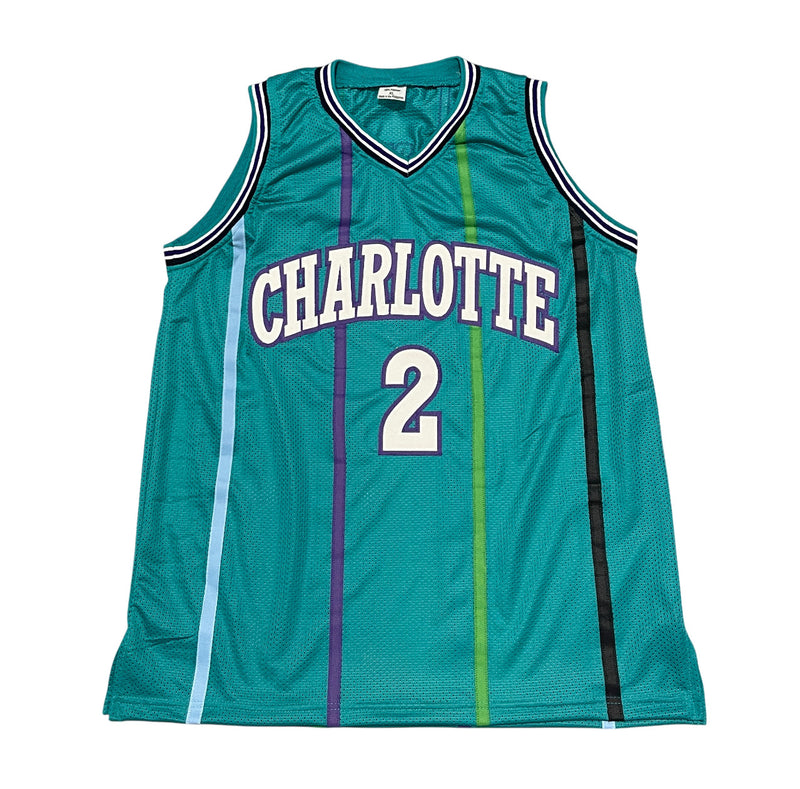 Larry Johnson Signed Charlotte Custom Basketball Jersey Beckett COA