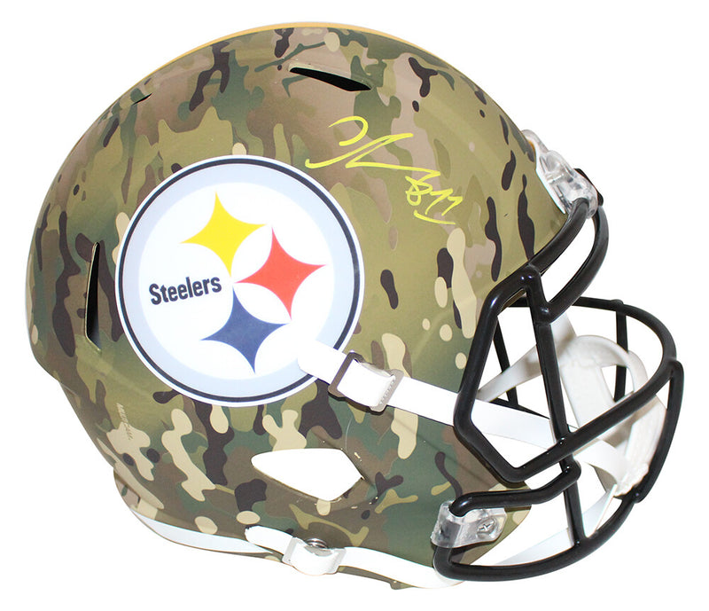 Chase Claypool Autographed Pittsburgh Steelers Full Size Camo Helmet