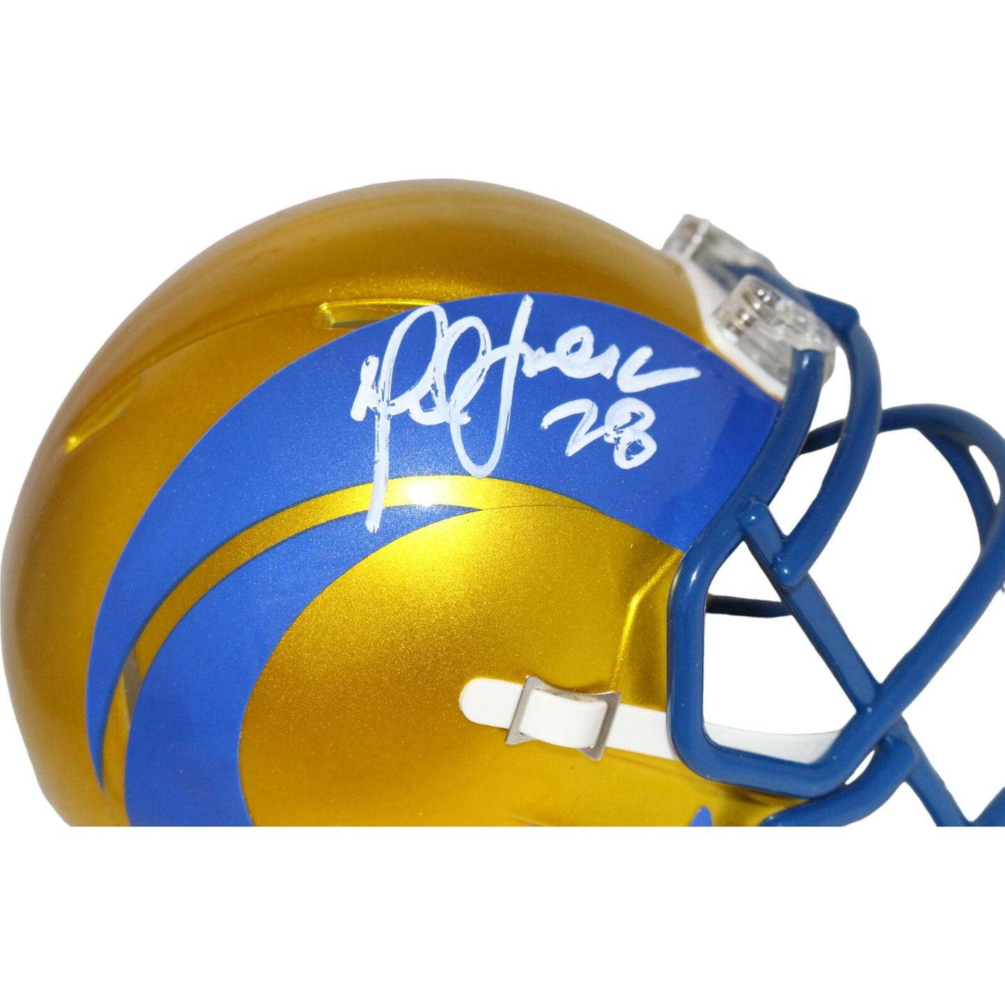 Marshall Faulk Signed Los Angeles Rams Flash Mini Helmet Beckett