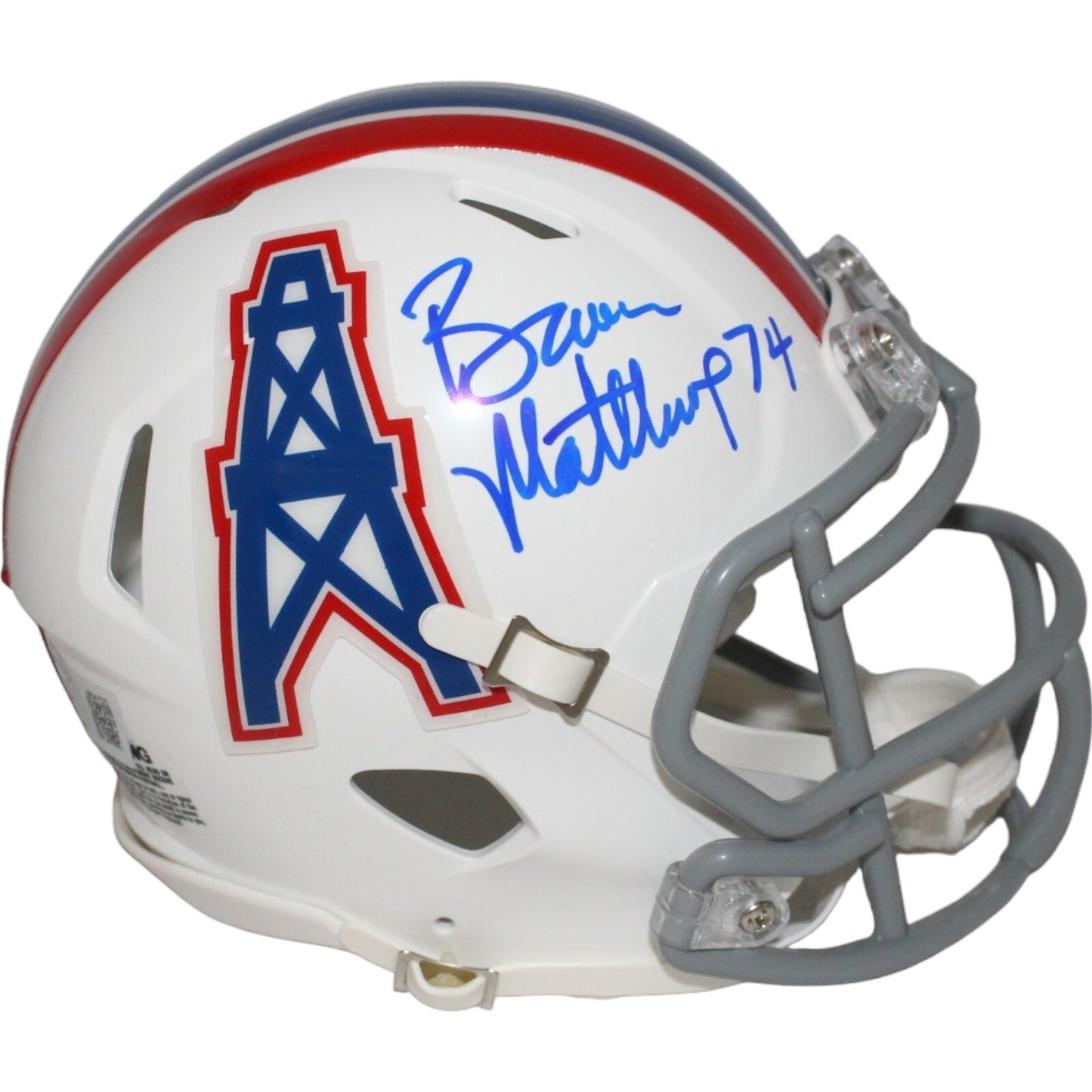 Bruce Matthews Houston Oilers Autographed Throwback Mini Helmet