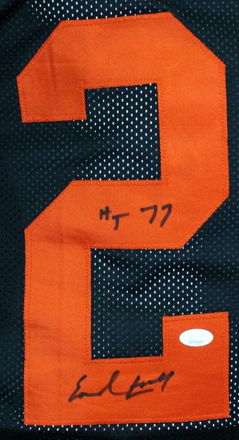 Earl Campbell Signed Black Custom Stat Style Jersey