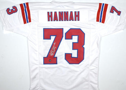 John Hannah Autographed New England Patriots Style Custom Jersey - HOF