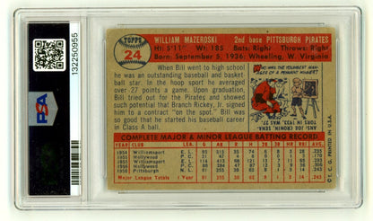 Bill Mazeroski Signed 1957 Topps #24 Rookie Card - 5 Inscriptions PSA 10 Auto