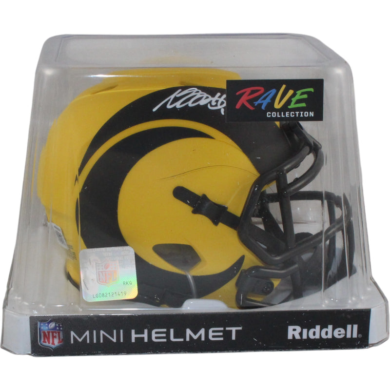 Davante Adams Autographed Los Angeles Rams Rave Mini Helmet Beckett BAS
