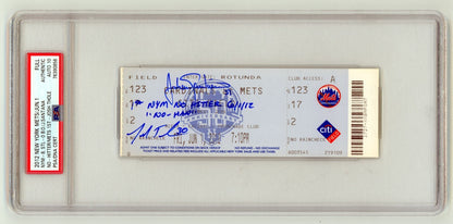 Johan Santana & Josh Thole Signed Mets 1st No-Hitter Ticket PSA 10