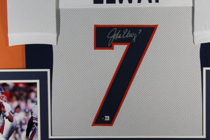 John Elway Signed Pro Style Framed Jersey (Beckett COA)