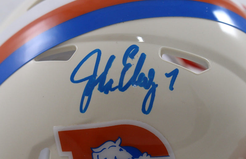 John Elway Autographed Denver Broncos Retro Mini Helmet