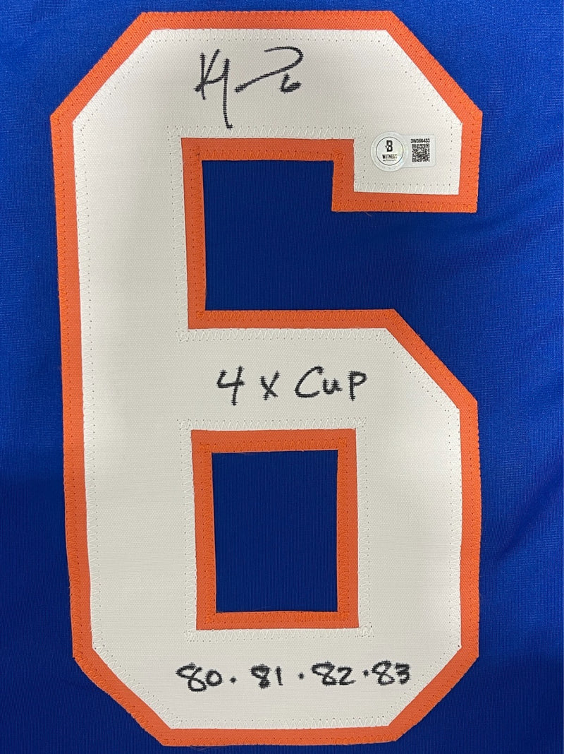 Ken Morrow Signed New York Islanders Custom Jersey (4x Stanley Cup Champs)