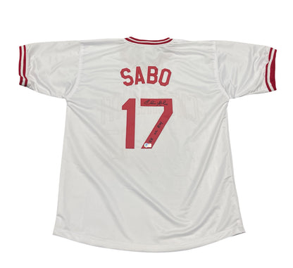 Chris Sabo Signed Cincinnati Reds Custom Jersey (88 NL ROY) Beckett BAS