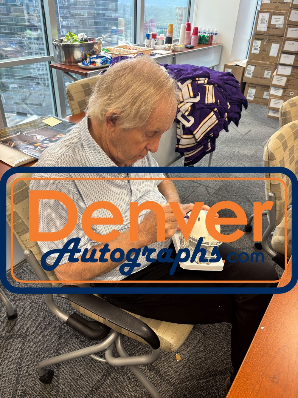 Fran Tarkenton Signed Minnesota Vikings 2024 Alternate Mini Helmet