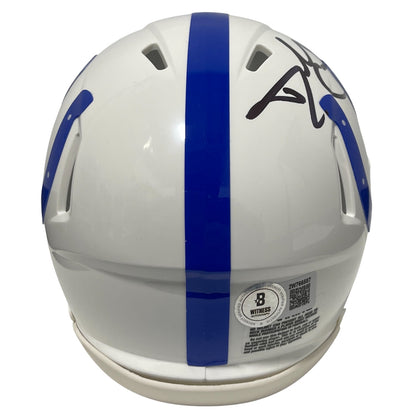 Dallas Clark Signed Indianapolis Colts Throwback Mini Helmet Beckett BAS