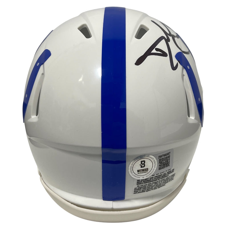 Dallas Clark Signed Indianapolis Colts Throwback Mini Helmet Beckett BAS