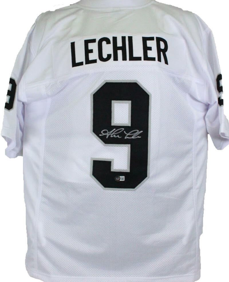 Shane Lechler Autographed White and Black Custom Jersey