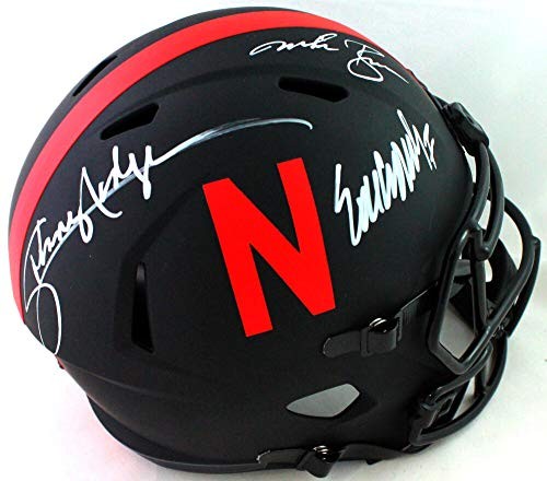 Eric Crouch, Mike Rozier & Johnny Rodgers Signed Nebraska Eclipse Helmet