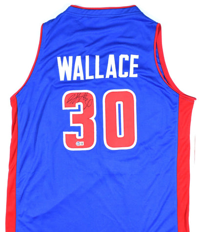 Rasheed Wallace Autographed Blue Custom Jersey