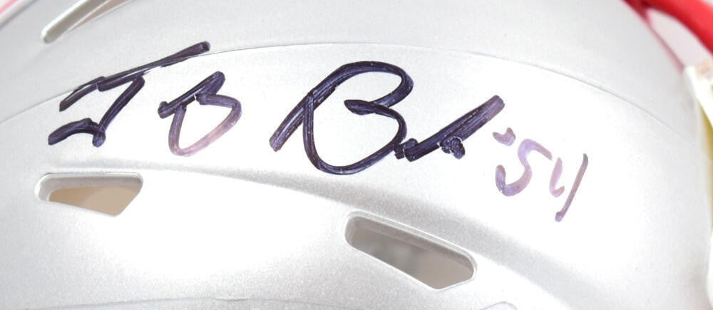 Tedy Bruschi Signed New England Patriots Black Speed Mini Helmet