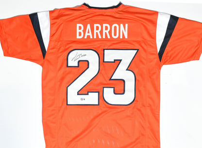 Jahdae Barron Signed Denver Broncos Custom Orange Jersey