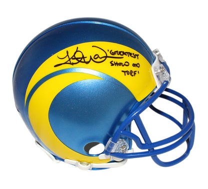 Kurt Warner Signed Los Angeles Rams VSR4 Mini Helmet "Greatest Show on Turf"