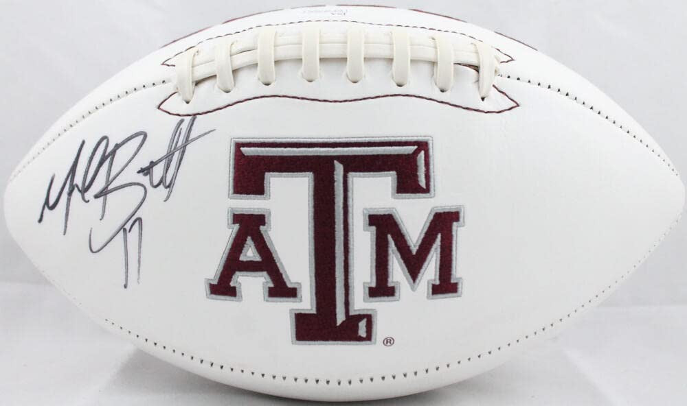 Michael Bennett Signed Texas A&M Aggies Logo Football