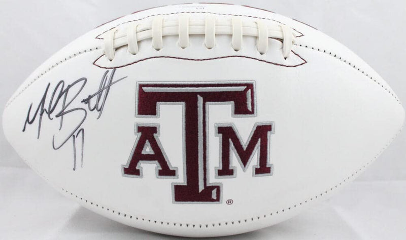Michael Bennett Signed Texas A&M Aggies Logo Football